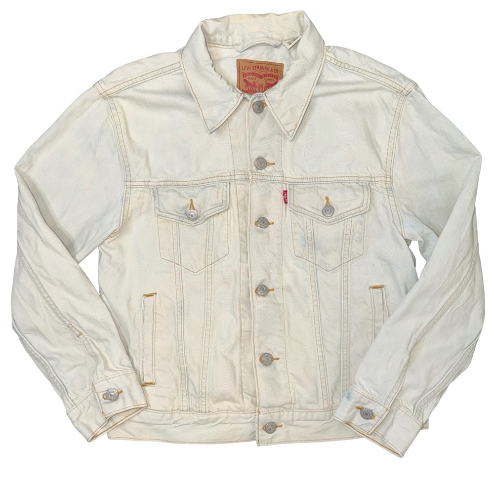 Levi's Ex-Boyfriend Trucker Jean Jacket with embroidered floral detailing M - Picture 4 of 7